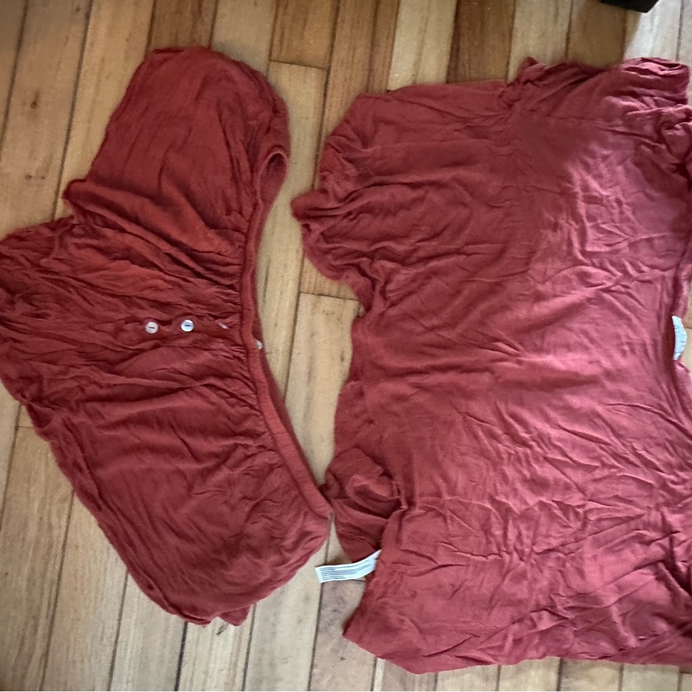 Rust Red Button-Down Top